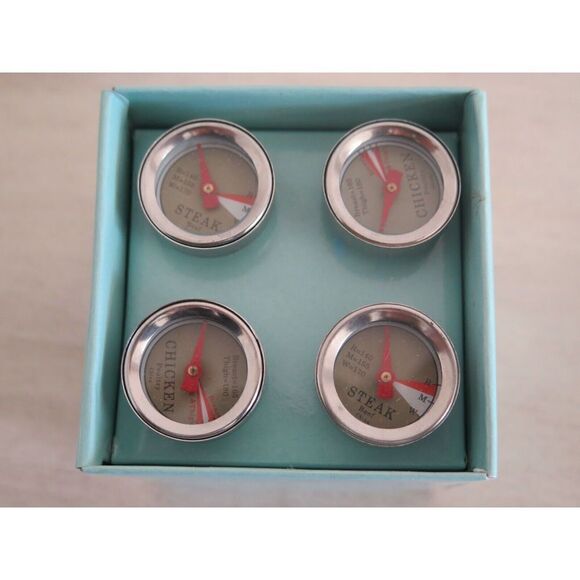 Cupini Design Exclusive, Set Of 4 Meat Thermometers, 2 For Chicken & 2 For Steak - Picture 1 of 5